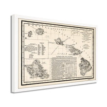 Cargar imagen en el visor de la galería, Digitally Restored and Enhanced - 1893 Hawaiian Islands Map Poster - Framed Vintage Map of Hawaiian Islands Wall Art - Restored Hawaiian Map - Topographical Map of The Hawaiian Islands