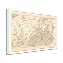 Load image into Gallery viewer, Digitally Restored and Enhanced 1792 Pennsylvania State Map - Framed Vintage Pennsylvania Map Poster - Old Wall Map of Pennsylvania - Restored State of Pennsylvania Wall Art Map
