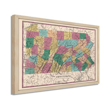Load image into Gallery viewer, Digitally Restored and Enhanced 1829 Pennsylvania State Map - Framed Vintage Pennsylvania Map Poster - Pennsylvania Wall Art - Historic PA Map Poster - Restored Pennsylvania Map Print