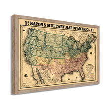 Load image into Gallery viewer, Digitally Restored and Enhanced 1862 USA Map Poster - Framed Vintage Map of USA Wall Art - Old United States Map Print - Restored Bacon's Military Map of the United States of America