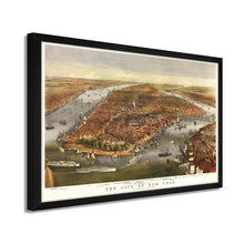 Load image into Gallery viewer, Digitally Restored and Enhanced 1870 New York City Map - Framed Vintage New York Map - Old New York City Wall Art - Restored Wall Map of New York City Poster - Historic NYC Map