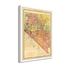Load image into Gallery viewer, Digitally Restored and Enhanced 1893 Nevada Map Poster - Framed Vintage Map of Nevada Wall Art - Restored Nevada Poster - Old Indexed County & Township Map The of State of Nevada