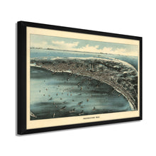Cargar imagen en el visor de la galería, Digitally Restored and Enhanced 1910 Provincetown MA Map - Framed Vintage Cape Cod Map of Provincetown Wall Art - Old Bird's Eye View Map of Cape Cod Provincetown Massachusetts Poster