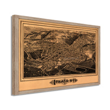 Load image into Gallery viewer, Digitally Restored and Enhanced 1882 Ithaca New York Map - Framed Vintage Ithaca NY Map - Old Ithaca New York Map- Restored Ithaca Map - Bird's Eye View of Ithaca New York Wall Art Poster