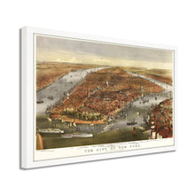 Load image into Gallery viewer, Digitally Restored and Enhanced 1870 New York City Map - Framed Vintage New York Map - Old New York City Wall Art - Restored Wall Map of New York City Poster - Historic NYC Map