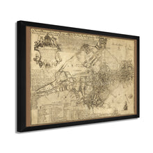 Load image into Gallery viewer, Digitally Restored and Enhanced 1769 Boston Map Poster - Framed Vintage Map of Boston Wall Art - Old Boston Massachusetts Map - New Plan of The Great Town of Boston in New England
