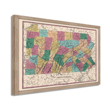 Load image into Gallery viewer, Digitally Restored and Enhanced 1829 Pennsylvania State Map - Framed Vintage Pennsylvania Map Poster - Pennsylvania Wall Art - Historic PA Map Poster - Restored Pennsylvania Map Print