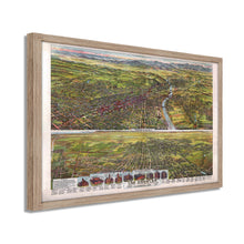 Load image into Gallery viewer, Digitally Restored and Enhanced 1894 Los Angeles Map Poster - Framed Vintage Map of Los Angeles California - Old Los Angeles Wall Art - Bird's Eye View of Los Angeles City Map Print