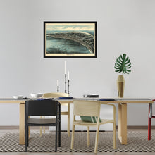 Cargar imagen en el visor de la galería, Digitally Restored and Enhanced 1910 Provincetown MA Map - Framed Vintage Cape Cod Map of Provincetown Wall Art - Old Bird's Eye View Map of Cape Cod Provincetown Massachusetts Poster