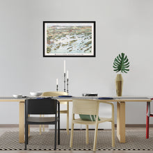 Load image into Gallery viewer, Digitally Restored and Enhanced 1906 Casco Bay Map - Framed Vintage Casco Bay Maine Map - Old Map of Portland Maine - Bird's Eye View of Casco Bay Portland Maine & Surroundings Wall Art Poster