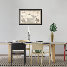 Cargar imagen en el visor de la galería, Digitally Restored and Enhanced - 1893 Hawaiian Islands Map Poster - Framed Vintage Map of Hawaiian Islands Wall Art - Restored Hawaiian Map - Topographical Map of The Hawaiian Islands