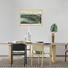 Cargar imagen en el visor de la galería, Digitally Restored and Enhanced 1910 Provincetown MA Map - Framed Vintage Cape Cod Map of Provincetown Wall Art - Old Bird's Eye View Map of Cape Cod Provincetown Massachusetts Poster