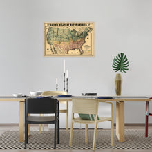 Load image into Gallery viewer, Digitally Restored and Enhanced 1862 USA Map Poster - Framed Vintage Map of USA Wall Art - Old United States Map Print - Restored Bacon's Military Map of the United States of America