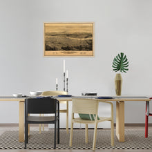 Cargar imagen en el visor de la galería, Digitally Restored and Enhanced 1879 Portland Oregon Map Print - Framed Vintage Portland Map - Old Bird's Eye View of Map of Portland City Wall Art Indexed for Points of Interest