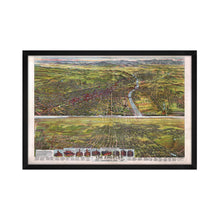 Load image into Gallery viewer, Digitally Restored and Enhanced 1894 Los Angeles Map Poster - Framed Vintage Map of Los Angeles California - Old Los Angeles Wall Art - Bird's Eye View of Los Angeles City Map Print