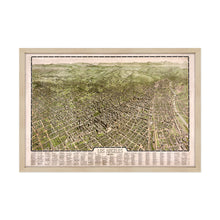 Load image into Gallery viewer, Digitally Restored and Enhanced 1909 Los Angeles City Map Print - Framed Vintage Map of Los Angeles Poster - Old Los Angeles Wall Art - Bird's Eye View Map of Los Angeles California