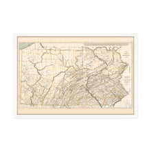Load image into Gallery viewer, Digitally Restored and Enhanced 1792 Pennsylvania State Map - Framed Vintage Pennsylvania Map Poster - Old Wall Map of Pennsylvania - Restored State of Pennsylvania Wall Art Map