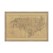 Load image into Gallery viewer, Digitally Restored and Enhanced 1808 State Map of North Carolina - Black Framed Vintage Wall Map of North Carolina - Old NC Map Poster - First Actual Survey of North Carolina Wall Art