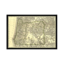 Cargar imagen en el visor de la galería, Digitally Restored and Enhanced 1876 Oregon Map Poster - Framed Vintage Oregon Map Print - Historic Oregon Wall Art - Old Map of Oregon State - Restored Indexed Map of Oregon Poster