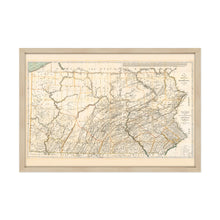 Load image into Gallery viewer, Digitally Restored and Enhanced 1792 Pennsylvania State Map - Framed Vintage Pennsylvania Map Poster - Old Wall Map of Pennsylvania - Restored State of Pennsylvania Wall Art Map