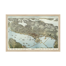 Cargar imagen en el visor de la galería, Digitally Restored and Enhanced 1891 Seattle Map Poster - Framed Vintage Seattle Map Wall Art - Old Seattle Map Art - Bird's Eye View of Seattle & Environs King County Washington