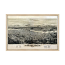 Cargar imagen en el visor de la galería, Digitally Restored and Enhanced 1879 Portland Oregon Map - Framed Vintage Oregon Map - Restored Map of Oregon - Old Bird's Eye View Map of Portland Oregon Wall Art Poster Print