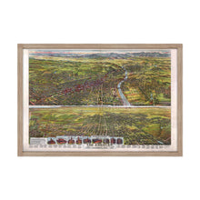 Load image into Gallery viewer, Digitally Restored and Enhanced 1894 Los Angeles Map Poster - Framed Vintage Map of Los Angeles California - Old Los Angeles Wall Art - Bird's Eye View of Los Angeles City Map Print