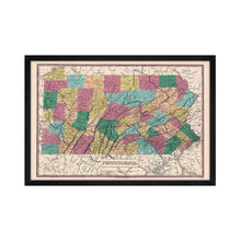 Load image into Gallery viewer, Digitally Restored and Enhanced 1829 Pennsylvania State Map - Framed Vintage Pennsylvania Map Poster - Pennsylvania Wall Art - Historic PA Map Poster - Restored Pennsylvania Map Print