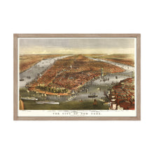 Load image into Gallery viewer, Digitally Restored and Enhanced 1870 New York City Map - Framed Vintage New York Map - Old New York City Wall Art - Restored Wall Map of New York City Poster - Historic NYC Map