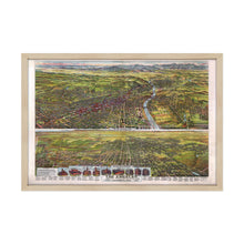 Load image into Gallery viewer, Digitally Restored and Enhanced 1894 Los Angeles Map Poster - Framed Vintage Map of Los Angeles California - Old Los Angeles Wall Art - Bird's Eye View of Los Angeles City Map Print