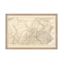 Load image into Gallery viewer, Digitally Restored and Enhanced 1792 Pennsylvania State Map - Framed Vintage Pennsylvania Map Poster - Old Wall Map of Pennsylvania - Restored State of Pennsylvania Wall Art Map