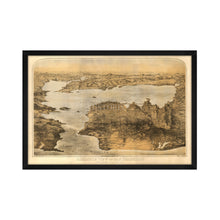 Cargar imagen en el visor de la galería, Digitally Restored and Enhanced 1876 San Francisco Map - Framed Vintage Poster Map of San Francisco Wall Art - Old San Francisco Map Print - Bird's Eye View of San Francisco Poster