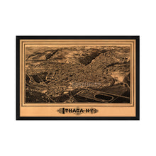 Load image into Gallery viewer, Digitally Restored and Enhanced 1882 Ithaca New York Map - Framed Vintage Ithaca NY Map - Old Ithaca New York Map- Restored Ithaca Map - Bird's Eye View of Ithaca New York Wall Art Poster