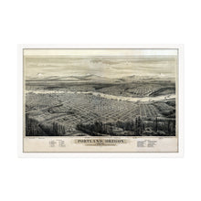 Cargar imagen en el visor de la galería, Digitally Restored and Enhanced 1879 Portland Oregon Map - Framed Vintage Oregon Map - Restored Map of Oregon - Old Bird's Eye View Map of Portland Oregon Wall Art Poster Print