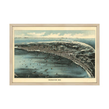 Cargar imagen en el visor de la galería, Digitally Restored and Enhanced 1910 Provincetown MA Map - Framed Vintage Cape Cod Map of Provincetown Wall Art - Old Bird's Eye View Map of Cape Cod Provincetown Massachusetts Poster