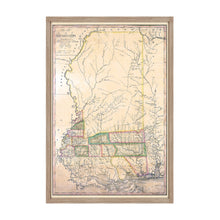 Cargar imagen en el visor de la galería, Digitally Restored and Enhanced 1820 Mississippi State Map - Framed Vintage Wall Map of Mississippi Poster - Old Mississippi Wall Art - Restored Mississippi Map from Surveys