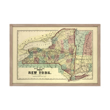 Load image into Gallery viewer, Digitally Restored and Enhanced 1875 New York Map Poster - Framed Vintage Map of New York Wall Art - Old Map of NY - Historic New York Map Print - Plan of the Map of New York State