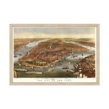 Load image into Gallery viewer, Digitally Restored and Enhanced 1870 New York City Map - Framed Vintage New York Map - Old New York City Wall Art - Restored Wall Map of New York City Poster - Historic NYC Map