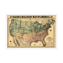 Load image into Gallery viewer, Digitally Restored and Enhanced 1862 USA Map Poster - Framed Vintage Map of USA Wall Art - Old United States Map Print - Restored Bacon's Military Map of the United States of America
