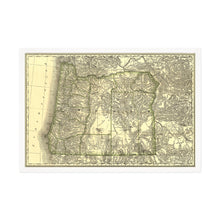 Cargar imagen en el visor de la galería, Digitally Restored and Enhanced 1876 Oregon Map Poster - Framed Vintage Oregon Map Print - Historic Oregon Wall Art - Old Map of Oregon State - Restored Indexed Map of Oregon Poster
