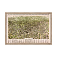Load image into Gallery viewer, Digitally Restored and Enhanced 1909 Los Angeles City Map Print - Framed Vintage Map of Los Angeles Poster - Old Los Angeles Wall Art - Bird's Eye View Map of Los Angeles California