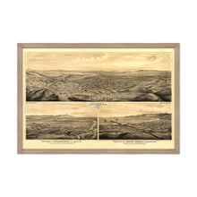 Load image into Gallery viewer, Digitally Restored and Enhanced 1877 Map of Los Angeles California - Framed Vintage Los Angeles Poster - History Map of Los Angeles Poster - Bird's Eye View of Los Angeles Wall Art
