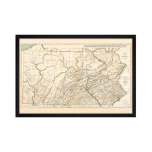 Load image into Gallery viewer, Digitally Restored and Enhanced 1792 Pennsylvania State Map - Framed Vintage Pennsylvania Map Poster - Old Wall Map of Pennsylvania - Restored State of Pennsylvania Wall Art Map