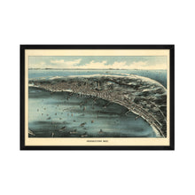 Cargar imagen en el visor de la galería, Digitally Restored and Enhanced 1910 Provincetown MA Map - Framed Vintage Cape Cod Map of Provincetown Wall Art - Old Bird's Eye View Map of Cape Cod Provincetown Massachusetts Poster