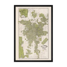 Load image into Gallery viewer, Digitally Restored and Enhanced 1909 Map of Los Angeles California - Framed Vintage Los Angeles Wall Art - Old Los Angeles Street Map - CIty & Suburban Street Map of Los Angeles CA