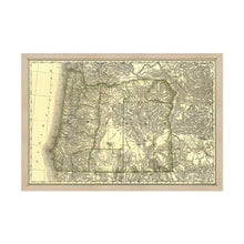 Cargar imagen en el visor de la galería, Digitally Restored and Enhanced 1876 Oregon Map Poster - Framed Vintage Oregon Map Print - Historic Oregon Wall Art - Old Map of Oregon State - Restored Indexed Map of Oregon Poster