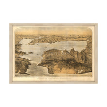 Cargar imagen en el visor de la galería, Digitally Restored and Enhanced 1876 San Francisco Map - Framed Vintage Poster Map of San Francisco Wall Art - Old San Francisco Map Print - Bird's Eye View of San Francisco Poster