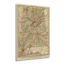 Load image into Gallery viewer, Digitally Restored and Enhanced 1888 Map of Alabama - Vintage Map of Alabama Wall Art - Railroad Map of Alabama Poster - State of Alabama Decor - Alabama Old Maps - Alabama Wall Decor