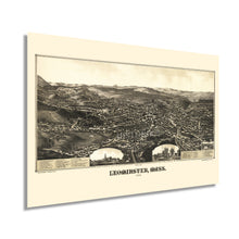 Load image into Gallery viewer, Digitally Restored and Enhanced 1886 Leominster Massachusetts Map - Old Leominster Massachusetts Wall Art - History Map of Leominster City MA Poster