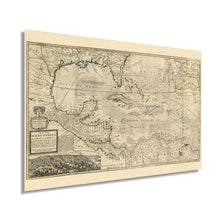 Load image into Gallery viewer, Digitally Restored and Enhanced 1715 Map of West Indies Islands of America - Vintage Map Wall Art - Shows what belongs to Spain, England, France and Holland - Old West Indies Art - Carribean Art
